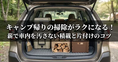 キャンプ帰りの掃除がラクになる！薪で車内を汚さない積載と片付けのコツ