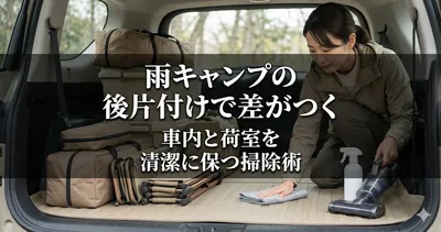 雨キャンプの後片付けで差がつく 車内と荷室を清潔に保つ掃除術